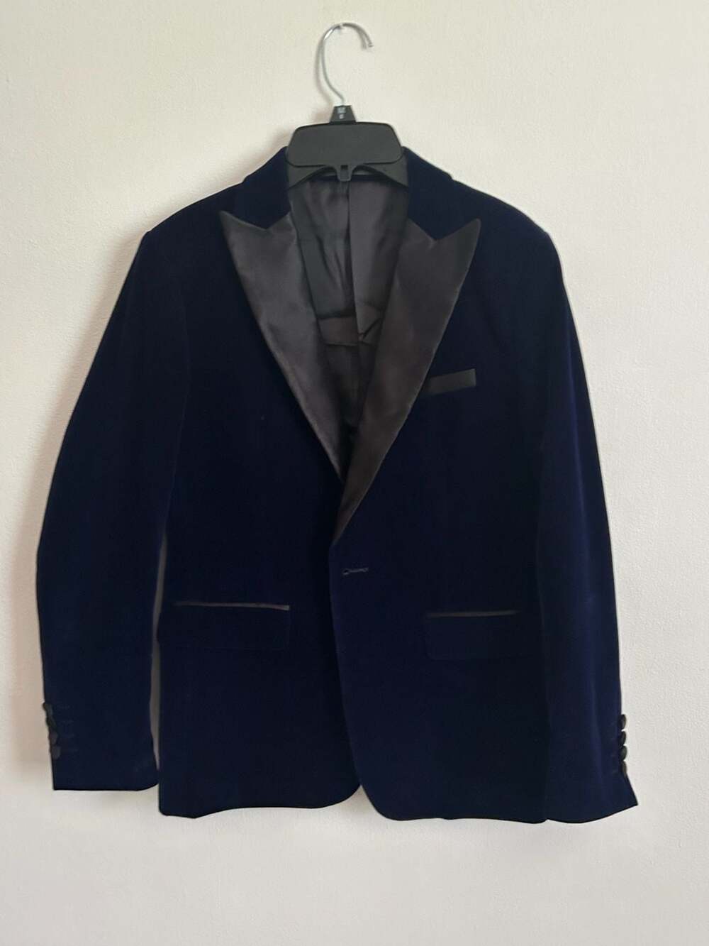 Teen /kid Navy Blue Velvet Tuxedo Blazer Jacket